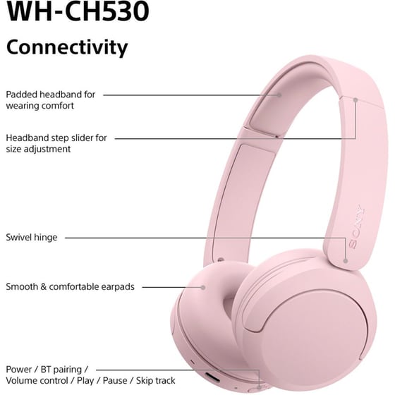 Sony WH-CH530 Ασύρματα Ακουστικά Κεφαλής Bluetooth - Pink image 9