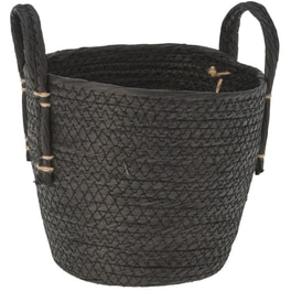 Καλάθι Αποθήκευσης Spitishop K-m Black Kr2002700 20x18cm Ψάθινο - Μαύρο