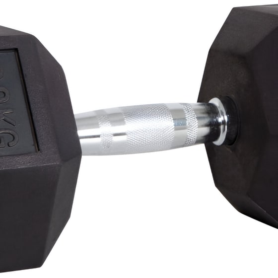 Βαράκι Εξάγωνο 22kg Amila Rubber Cover Class B 90566 από Χυτοσίδηρο - Μαύρο image 1