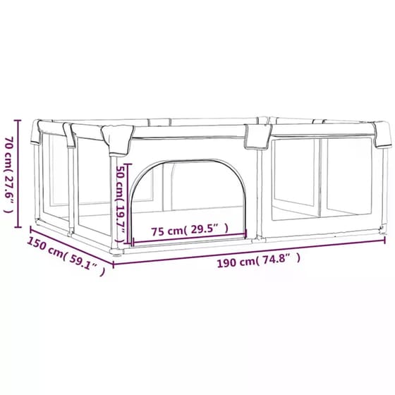 Παρκοκρέβατο VidaXL Navy Μπλε image 7