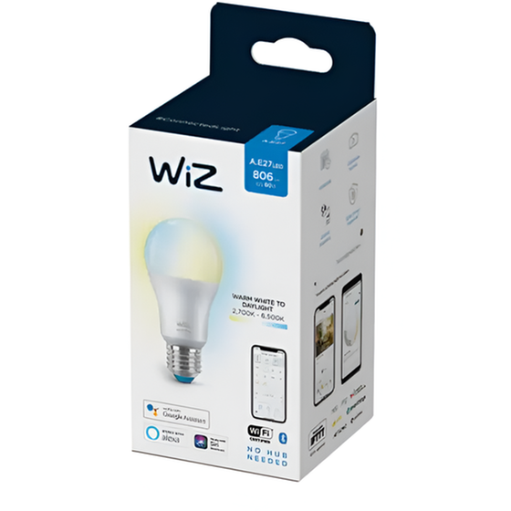 Έξυπνη Λάμπα WiFi & Bluetooth WiZ A60 E27 60W - Λευκό image 1