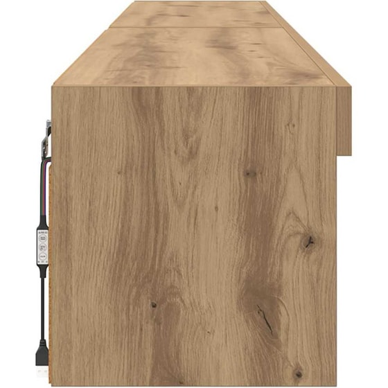 Έπιπλο Τηλεόρασης VidaXL με LED 2 τμχ 200 x 28,5 x 30 cm - Artisan Δρυς image 7