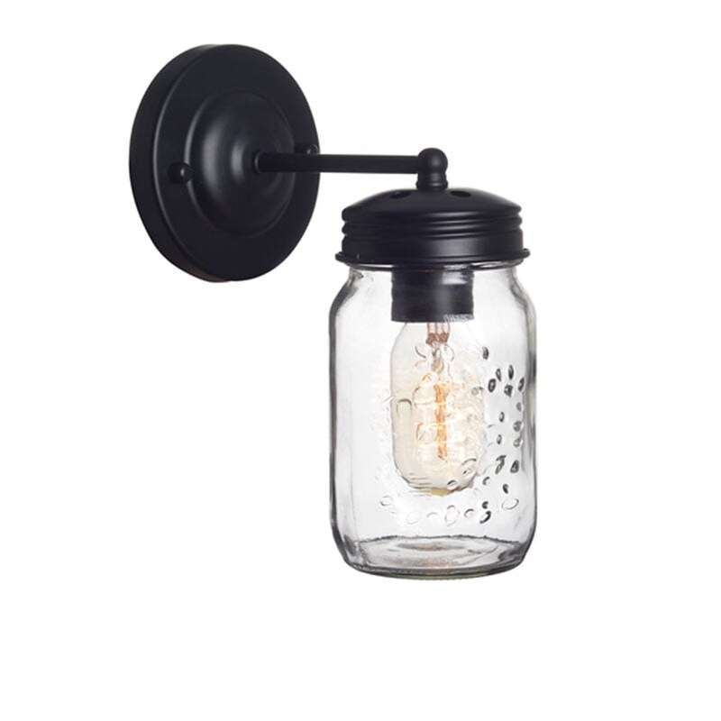 Απλίκα Τοίχου Aca Bery Eg166601w Μεταλλική 10x18x23 cm - Μαύρη