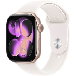 Apple Watch Series 11 GPS + Cellular 46mm Rose Gold Aluminium Case with Light Blush Sport Band - M/L