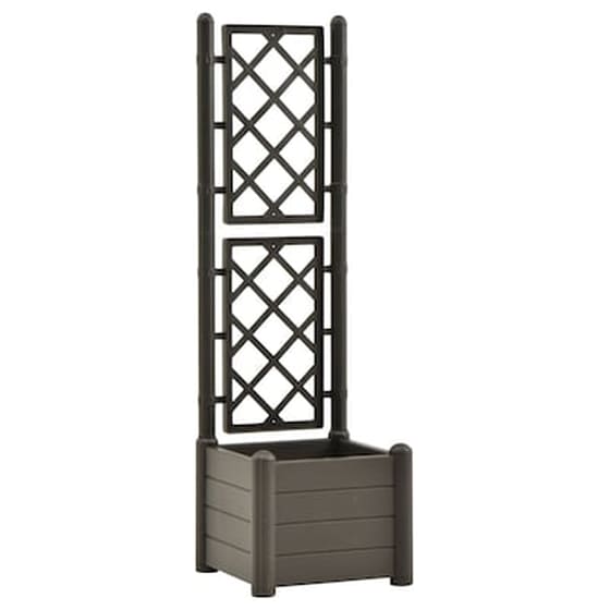 Vidaxl Ζαρντινιέρα Κήπου Καφασωτό Ανθρακί 43x43x142 Εκ Πολυπροπυλένιο image 2