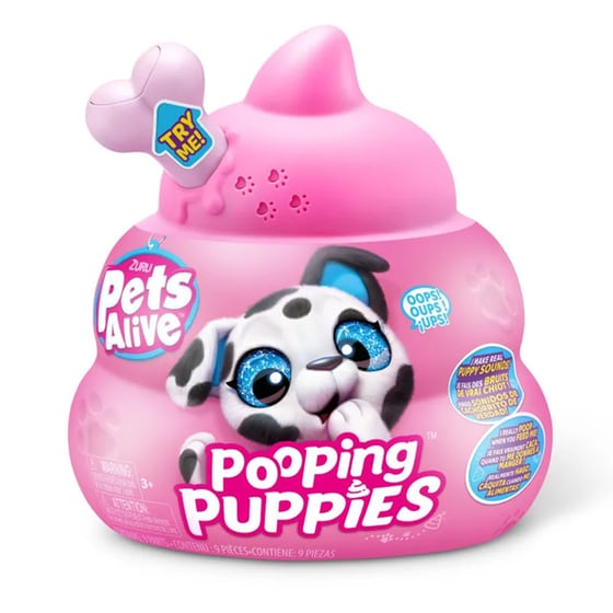 Λούτρινο ZURU Pets Alive Pooping Puppies Διαδραστικό Κουταβάκι Έκπληξη σε 3 Σχέδια (28 cm)  - Τυχαία Επιλογή Σχεδίου image 0