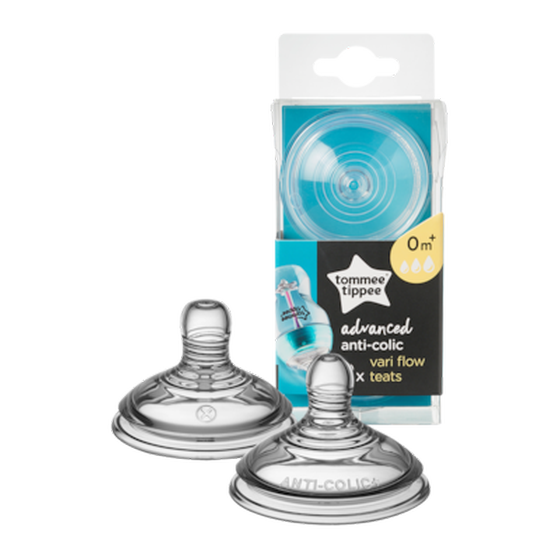 Tommee Tippee Θηλές Σιλικόνης  Advanced Anti-colic - Μεταβλητής Ροής Με Κοπή Σε Σχήμα Χ 0m+ image 2