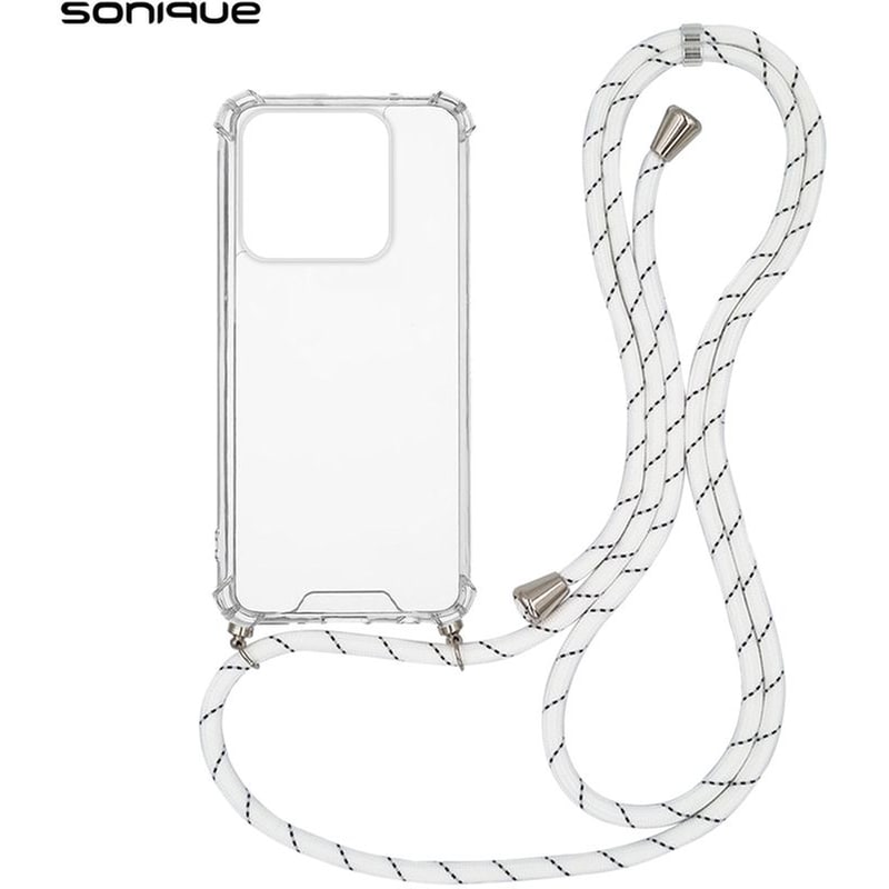 SONIQUE Θήκη Xiaomi Xiaomi 14 - Sonique Armor Σιλικόνης Με Κορδόνι Rainbow Λευκό - Clear