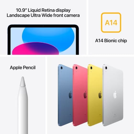 Apple iPad 10.9" 2022 (10th Gen) 256GB WiFi - Yellow image 4