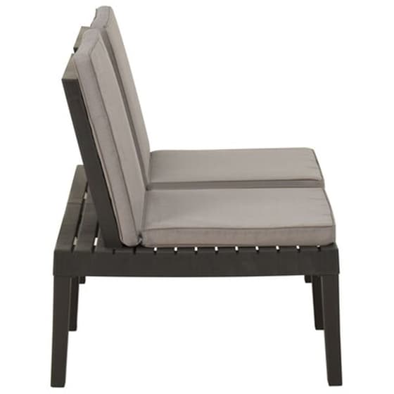 Παγκος Κήπου VidaXL με Μαξιλάρι Πλαστικός 130x65x70 cm - Γκρι image 4