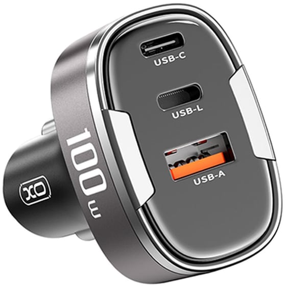 Φορτιστής Αυτοκινήτου XO CC61 1x USB-A / 2x USB-C 100W - Black image 2