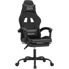 Καρέκλα Gaming VIDAXL 349587 με Υποπόδιο από Τεχνητό Δέρμα - Μαύρη