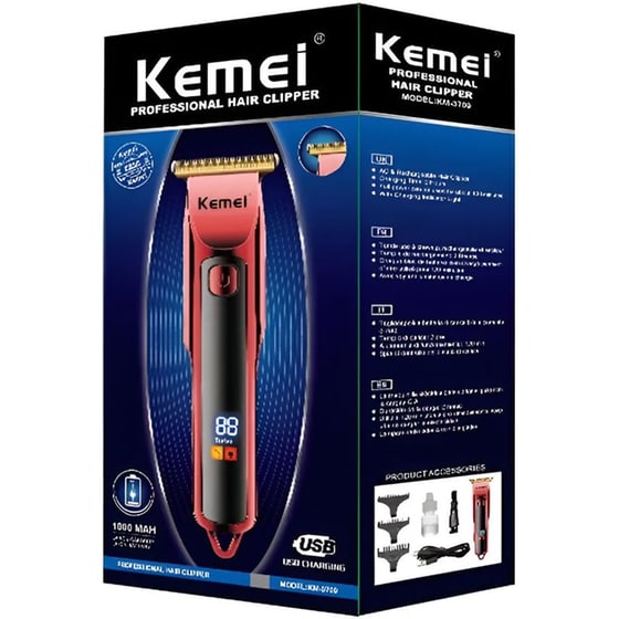 Κουρευτική Μηχανή Kemei KM-3709 - Κόκκινο image 1