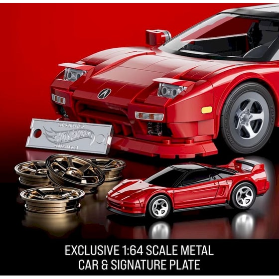 Mattel Hot Wheels Brick Shop Σετ Κατασκευής Elite Series ’90 Honda Acura NSX 1:16 (876 Κομμάτια) (JFT17) image 4