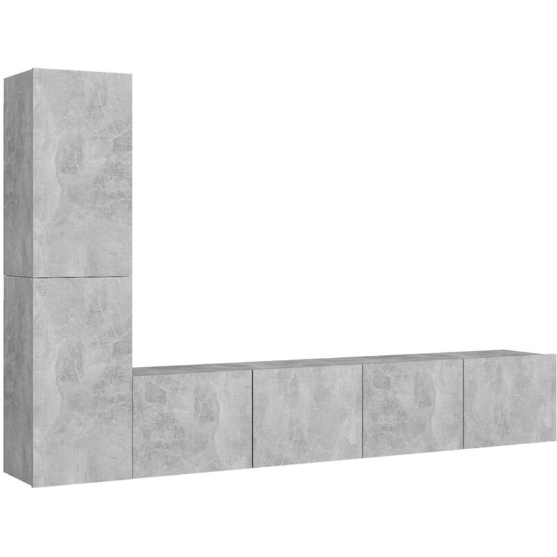 Έπιπλα Τηλεόρασης VidaXL Μοριοσανίδα 4 Τμχ 80x30x30cm - Γκρι