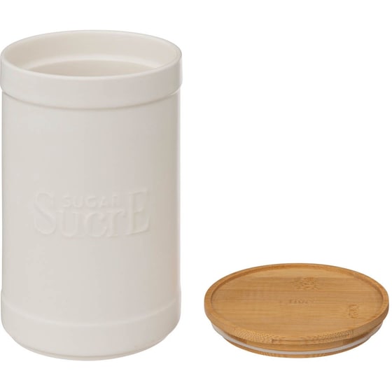 Δοχείο Ζάχαρης Spitishop Κεραμικό Φ12.2x19.5 cm - Λευκό/Μπεζ image 1