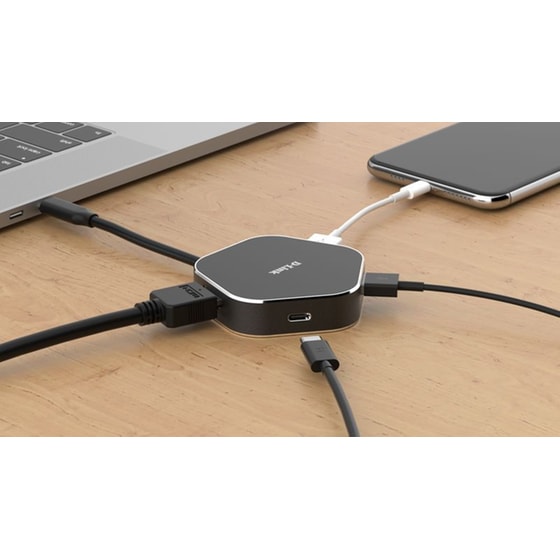 D-Link DUB-M420 USB Hub 4 σε 1 USB-C - Μαύρο image 1