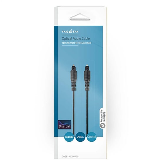 Καλώδιο Ήχου Nedis CAGB25000BK20 TOSLINK male σε TOSLINK male - 2m - Μαύρο image 3