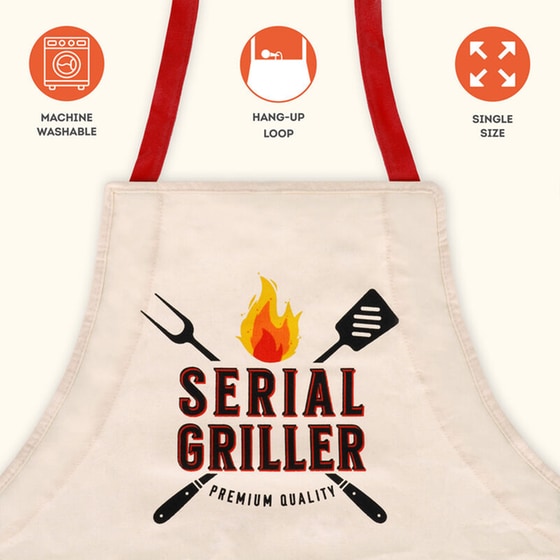 Ποδιά Μαγειρικής Legami Serial Griller - Μπεζ/Κόκκινη image 2