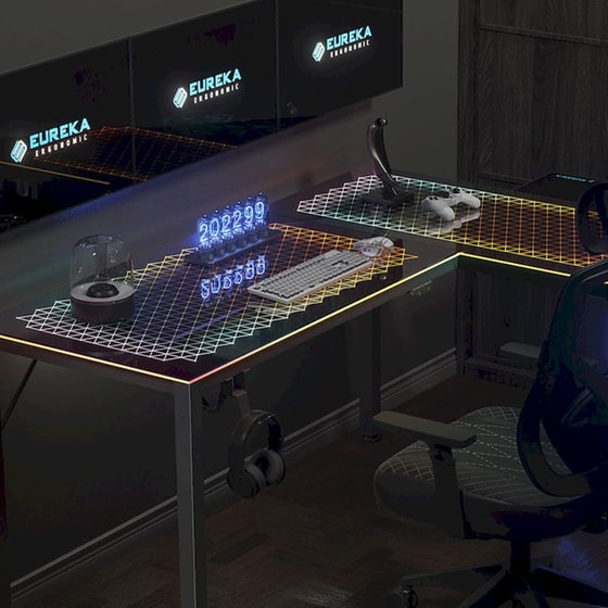 Γραφείο Γωνιακό Gaming/ Εργασίας Eureka Ergonomic ERK-GD-L60R-B-V2-EU 152x101x76cm image 2