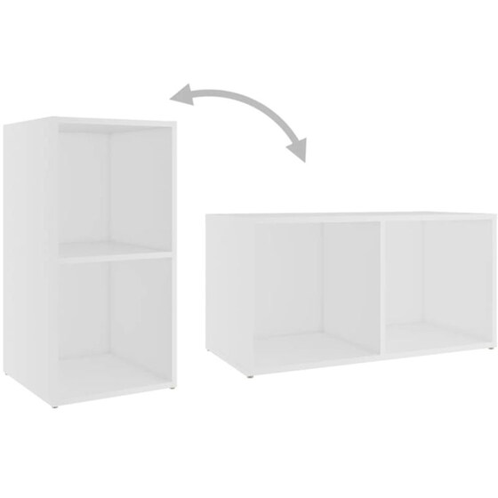 Έπιπλα Τηλεόρασης Vidaxl από Μοριοσανίδα 2τμχ 72x35x36.5cm - Λευκό image 7