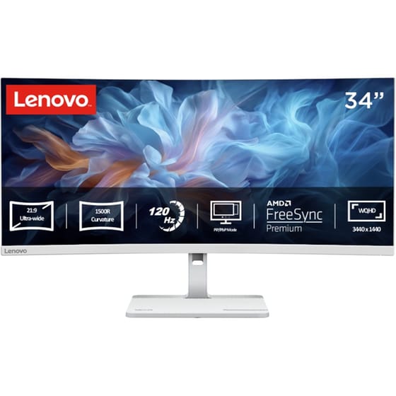 Lenovo L34W-4C Monitor 34" UWQHD Curved VA 120 Hz 6 ms image 1