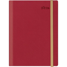 Ημερολόγιο Ημερήσιο 2026 Θεοφύλακτος 12M Saffiano Κόκκινο