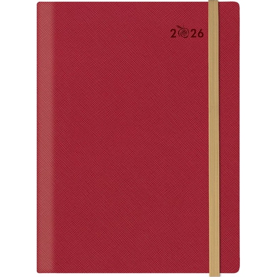 Ημερολόγιο Ημερήσιο 2026 Θεοφύλακτος 12M Saffiano Κόκκινο image 0