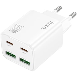 Φορτιστής Πρίζας Hoco N55 Fundador 2x USB-C/2x USB-A 20W - White
