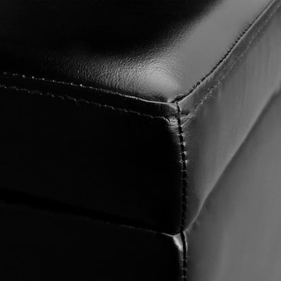 Σκαμπό Σαλονιού Ταμπουρέ Vidaxl  Με Αποθηκευτικό Χώρο Ξύλινο - Μαύρο image 2