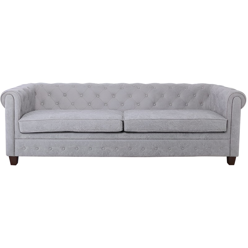 WOODWELL Τριθέσιος Καναπές Woodwell Chesterfield W Ε9420.34 219x82cm - Γκρι