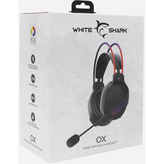 White Shark Ox Gaming Ενσύρματα Ακουστικά 3.5mm/USB με RGB Φωτισμό Μαύρα image 5