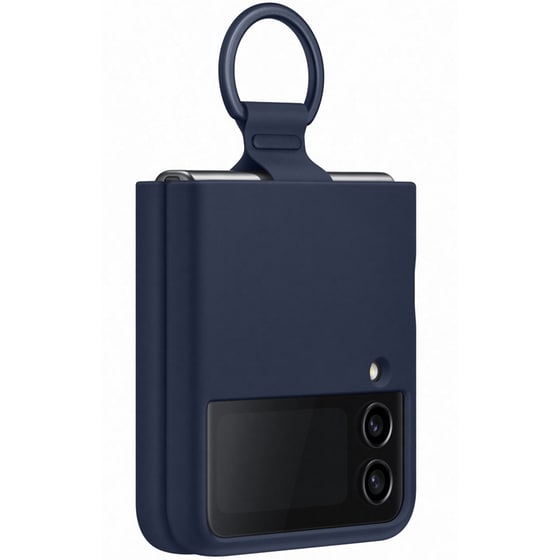 Θήκη Samsung Galaxy Z Flip 4 - Samsung Silicone Cover with Ring - Blue image 5