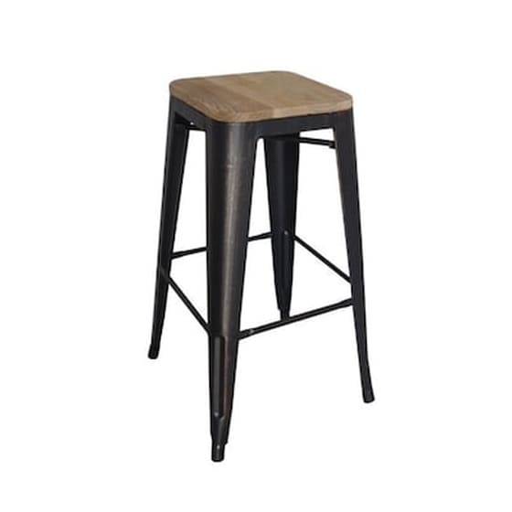 Σκαμπό Μπαρ Woodwell Antique - Μαύρο image 0