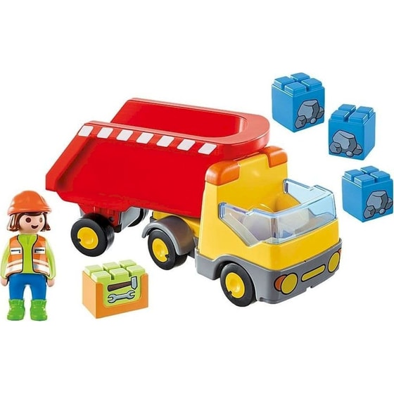 PLAYMOBIL® 1·2·3 Ανατρεπόμενο Φορτηγό με Εργάτη (70126) image 3
