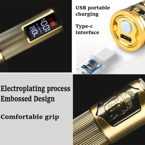 ANDOWL Q-TF9 Κουρευτική Μηχανή  Επαναφορτιζόμενη Χρυσή image 5