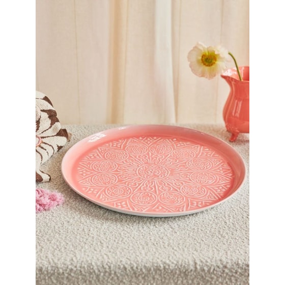 Δίσκος Σερβιρίσματος Rice Μεταλλικός Ανάγλυφος - Κοραλί image 1