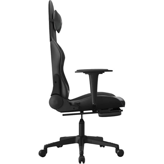 Καρέκλα Gaming VIDAXL 345465 με Υποπόδιο από Τεχνητό Δέρμα - Μαύρη image 3