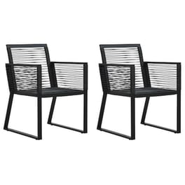 Καρέκλες Κήπου Vidaxl από Ρατάν Pvc 2 Τεμ. 53x57x77 - Μαύρες
