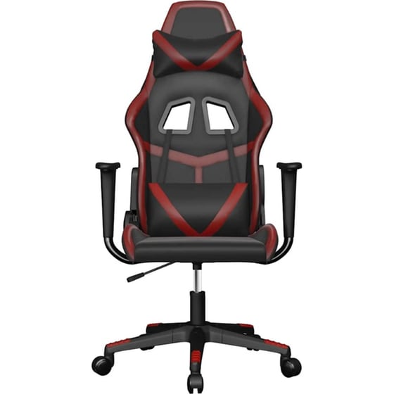 Καρέκλα Gaming VIDAXL 345430 με Ρυθμιζόμενα Μπράτσα από Τεχνητό Δέρμα - Μαύρο / Κόκκινο image 1