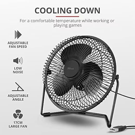 Trust Blaze 2-speed Ανεμιστήρας Επιτραπέζιος USB Fan 17cm image 3