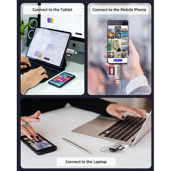 Cabletime Card Reader Ct-acsd3-ag, Sd/micro Sd, Usb/usb-c, 5gbps, Γκρι image 1