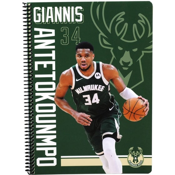 Τετράδιο Σπιράλ NBA A4 2 Θεμάτων Bucks-Antetokounmpo (1 Τεμάχιο) image 0