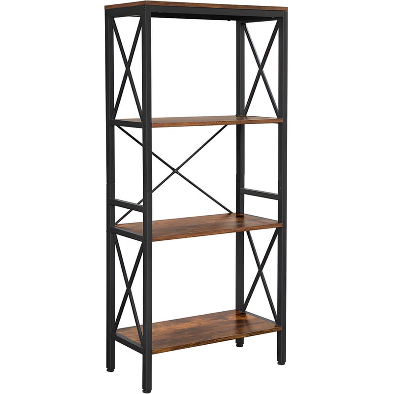 VASAGLE Βιβλιοθήκη Vasagle LLS030B01 Μεταλλική 60x133 cm - Μαύρο/ Καφέ