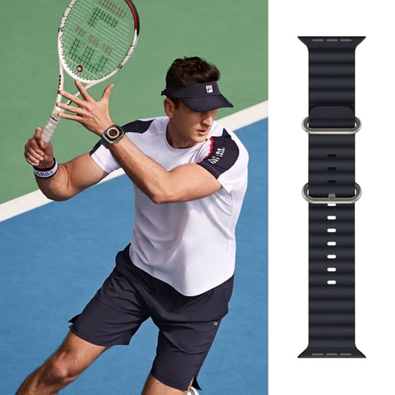 Λουράκι Tech-Protect Σιλικόνης για Apple Watch 49mm - Μαύρο image 1