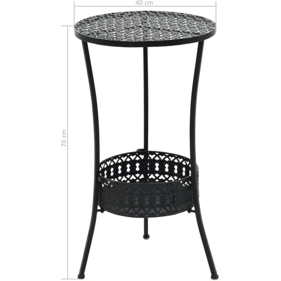 Τραπέζι Εξωτερικού Χώρου Bistro VidaXL από Μέταλλο φ40x70 cm - Μαύρο image 5