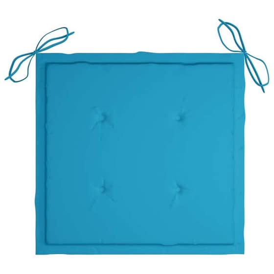 Κουνιστή Πολυθρόνα VidaXL από Μασίφ Ξύλο Teak με Μπλε Μαξιλάρι - Καφέ image 4