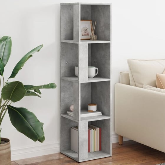 Ραφιέρα VidaXL Γωνιακή από Μοριοσανίδα 33x33x132 cm - Γκρι image 5