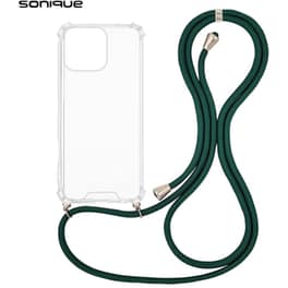Θήκη Apple iPhone 16 Pro Max - Sonique Armor Clear Θήκη Σιλικόνης με Κορδόνι - Πράσινο Σκούρο