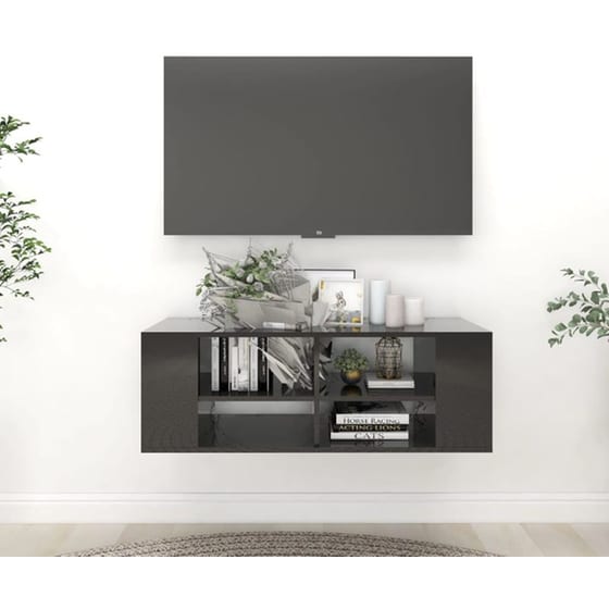 Έπιπλο Τηλεόρασης VidaXL από Μοριοσανίδα 102x35x35cm - Μαύρο image 1